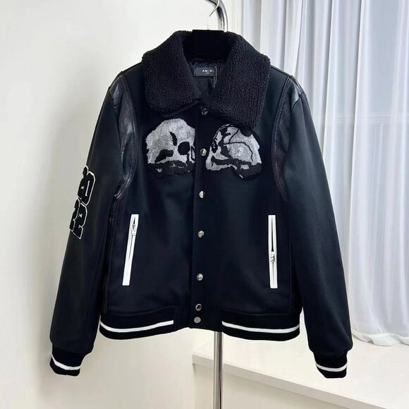 Amiri Skull Embroidered Jacket And Padded Baseball Jacket - Picture 1 of 9